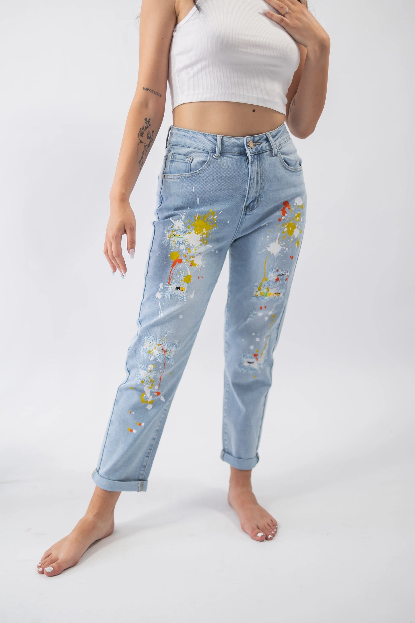 Blugi dama pictati manual - Lemus