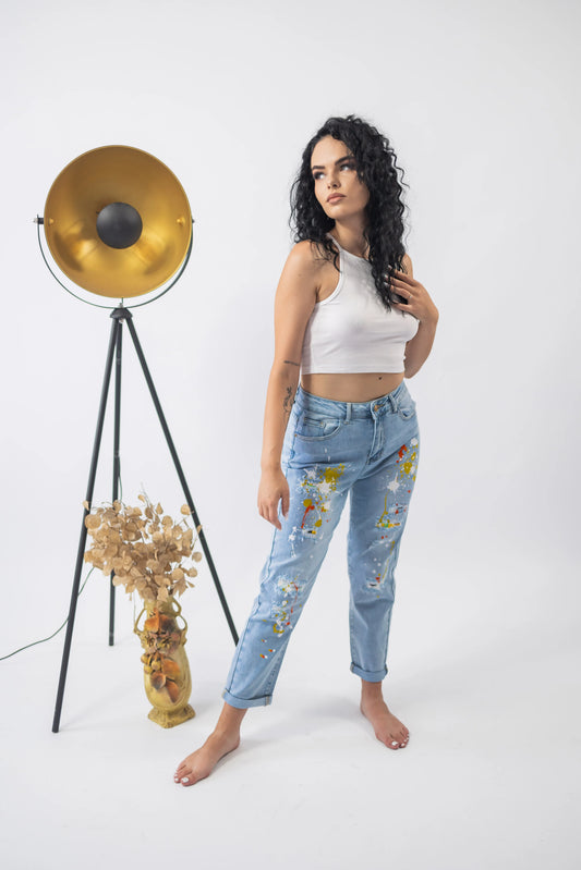 Blugi dama pictati manual - Lemus