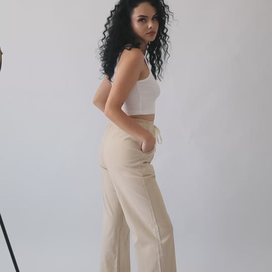 Pantaloni in dama bej - Lemus