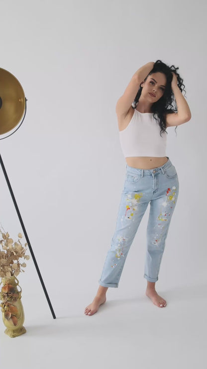 Blugi dama pictati manual - Lemus
